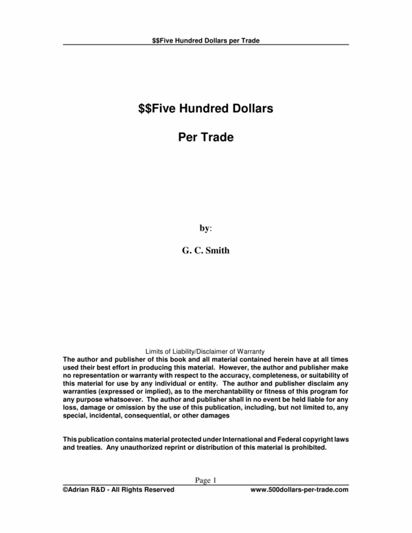 Product picture 500 PER TRADE